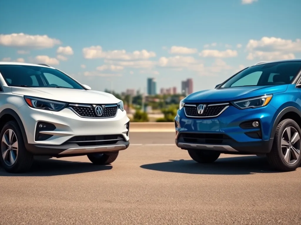 Toyota Yaris Cross i Suzuki Vitara stoją obok siebie, prezentując wygląd i proporcje do porównania crossoverów.