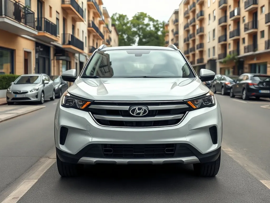 Nowoczesny kompaktowy SUV na miejskiej ulicy, sugerujący design i styl nowych chińskich samochodów dostępnych w Polsce.