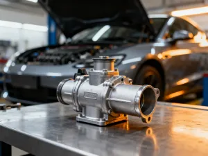 Dwa kompaktowe SUV-y, pomarańczowy i szary, stoją obok siebie na pustej drodze, ułatwiając porównanie modeli.