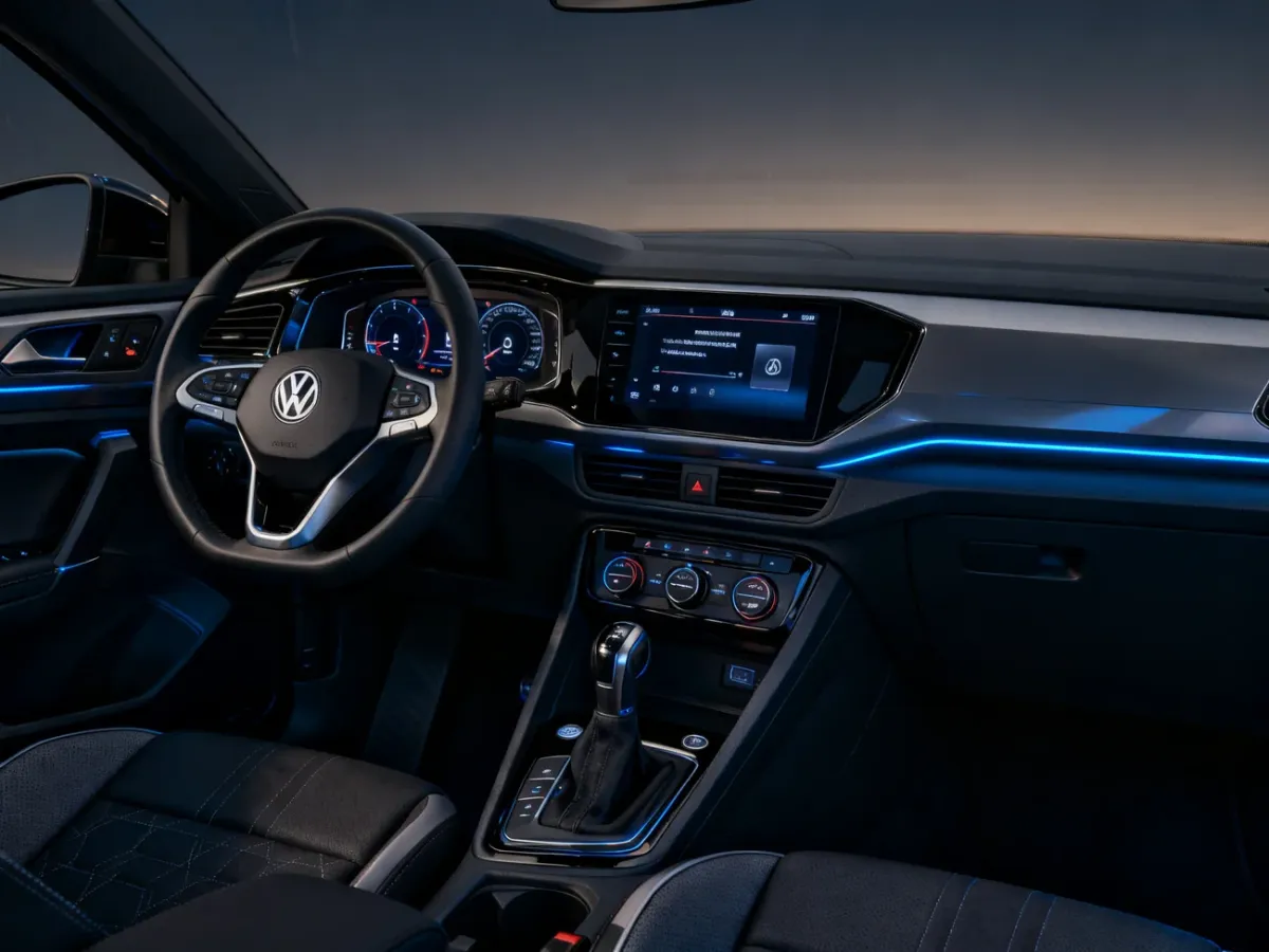 Nowoczesne wnętrze Volkswagena T-Roca z cyfrowymi ekranami