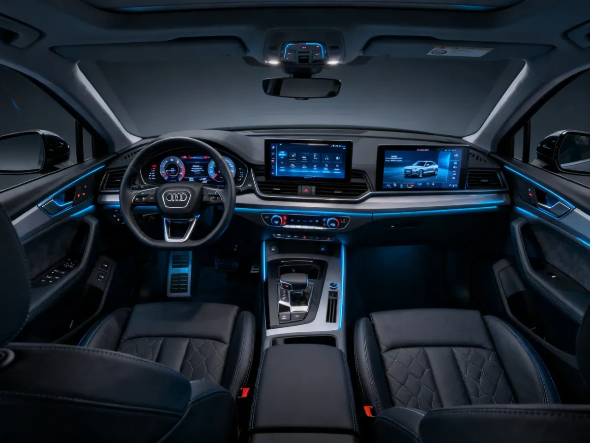 Cyfrowy kokpit Audi Q5 z trzema ekranami