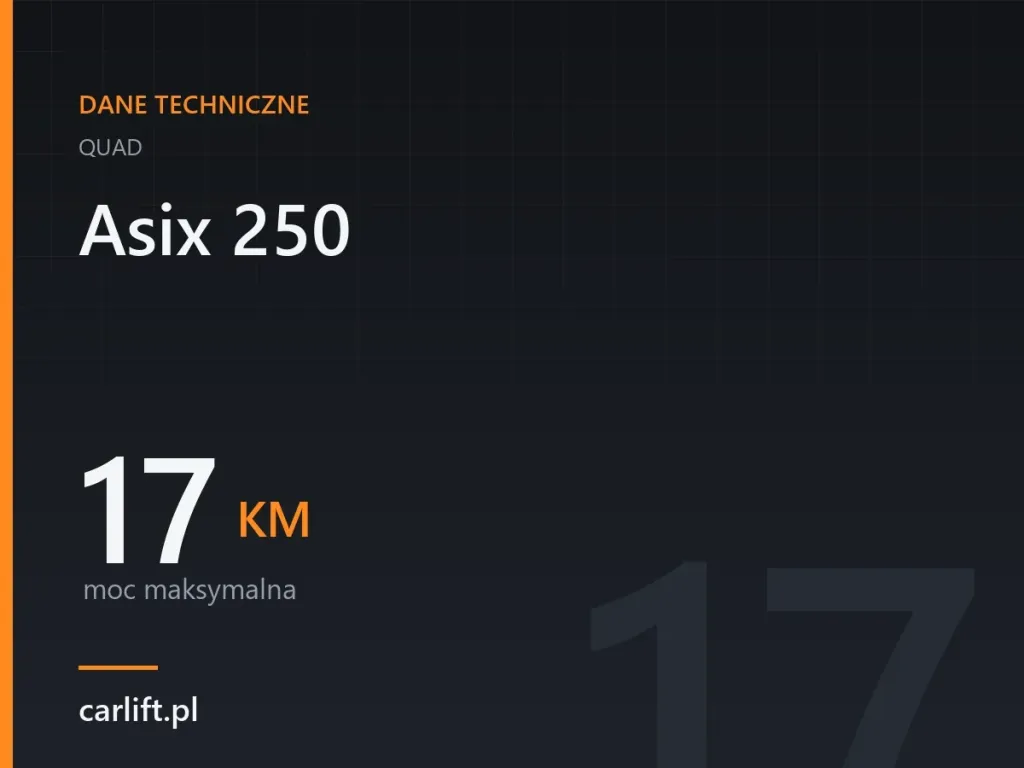 Karta danych technicznych carlift.pl: Asix 250, 17 KM – moc maksymalna