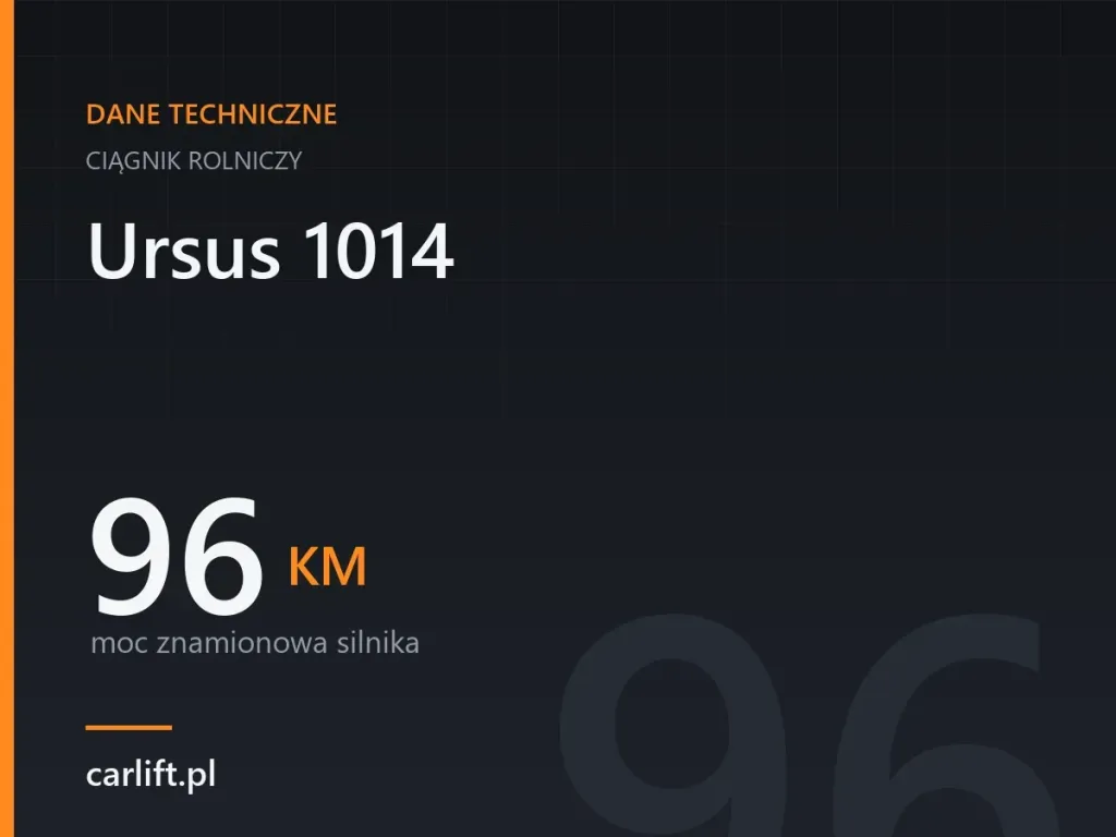 Karta danych technicznych carlift.pl: Ursus 1014, 96 KM – moc znamionowa silnika