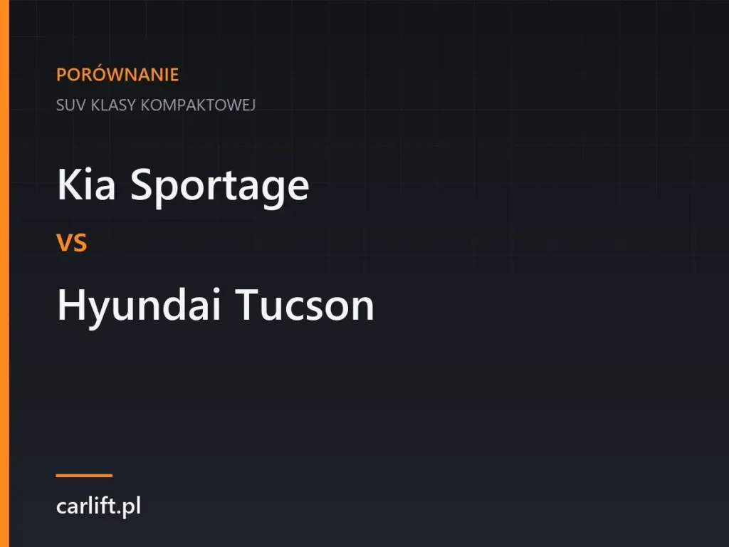 Karta porownawcza carlift.pl: Kia Sportage i Hyundai Tucson, SUV klasy kompaktowej