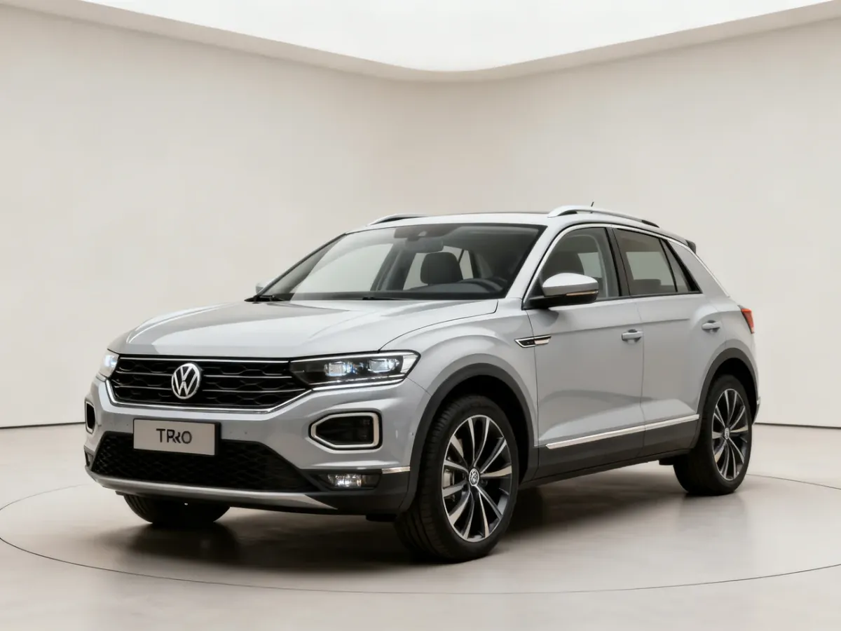 Volkswagen T-Roc 2025 w ujęciu podkreślającym większe nadwozie