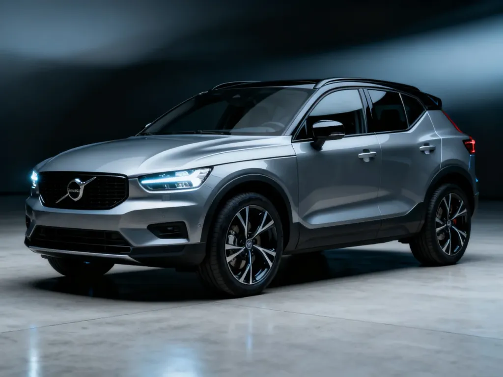Boczny profil nowoczesnego SUV-a Omoda 5 w profesjonalnym studiu, podkreślający aerodynamiczną sylwetkę i design auta.
