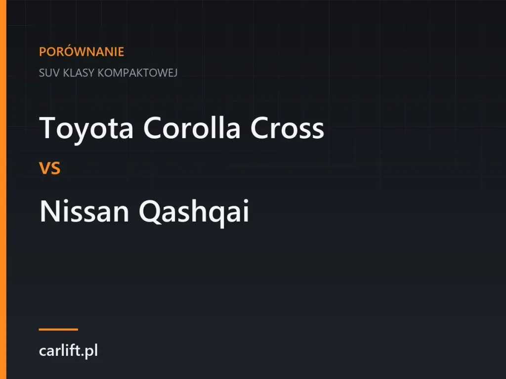 Karta porownawcza carlift.pl: Toyota Corolla Cross i Nissan Qashqai, SUV klasy kompaktowej