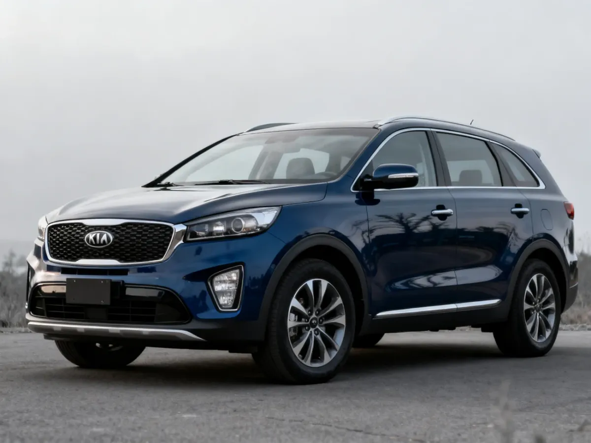 Kia Sorento SUV pokazana z przodu w ujęciu trzy czwarte