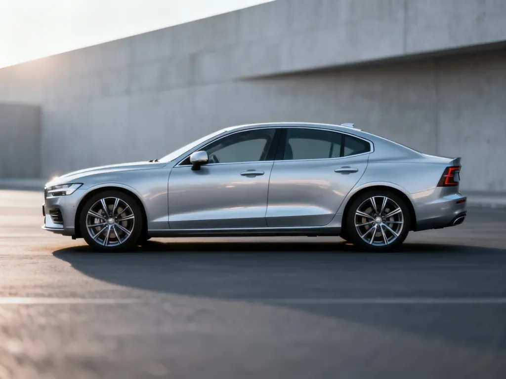 Srebrny sedan Opel Insignia zaparkowany na tle betonowej ściany, prezentujący aerodynamiczną sylwetkę i felgi aluminiowe.