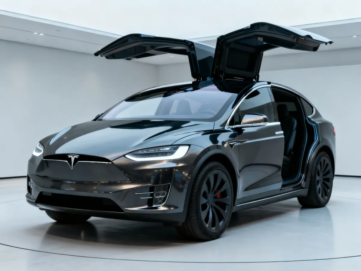 Tesla Model X z uniesionymi drzwiami Falcon Wing